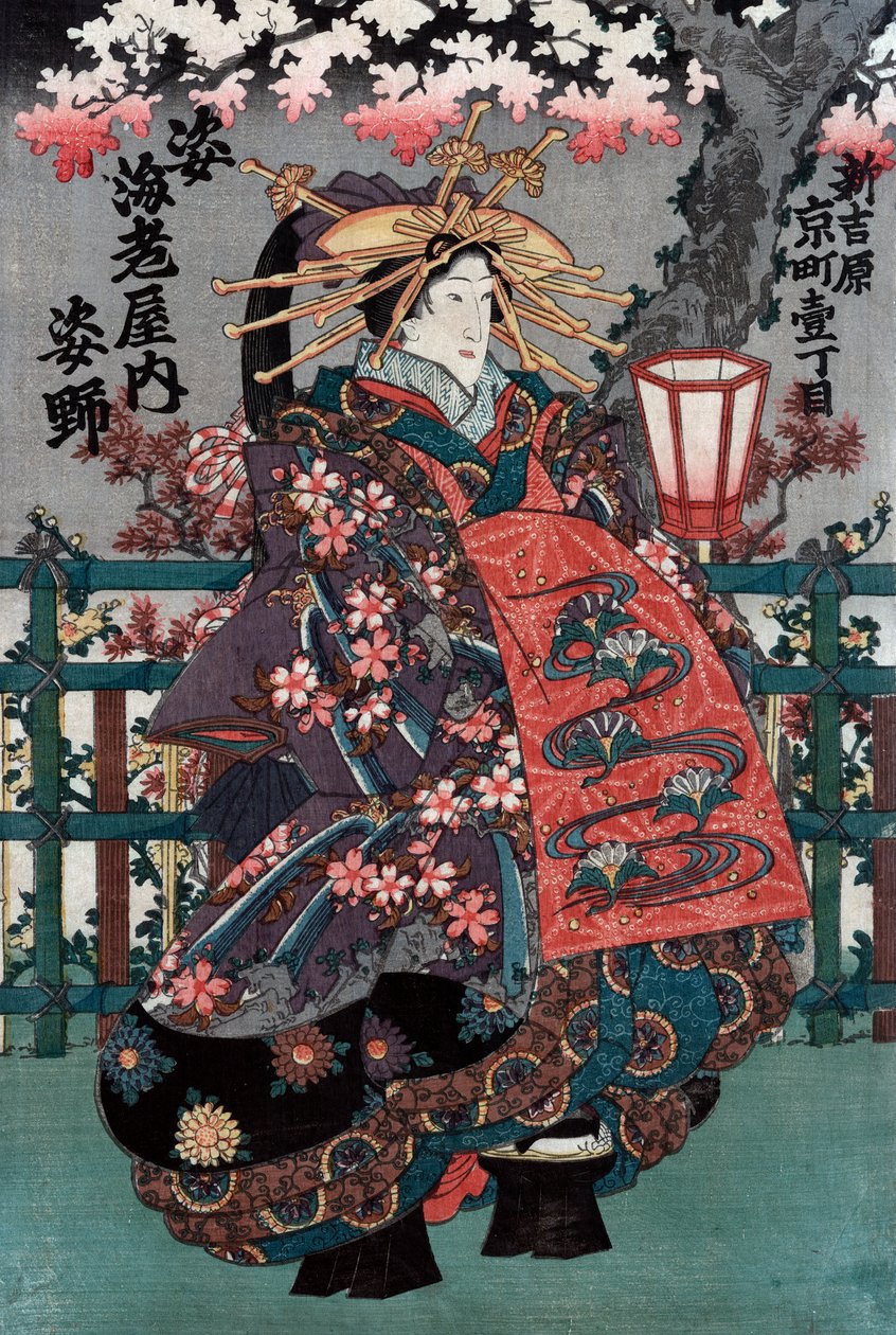 Bir Japon Nezaket Üçlüsünden Orta Panel by Japanese School