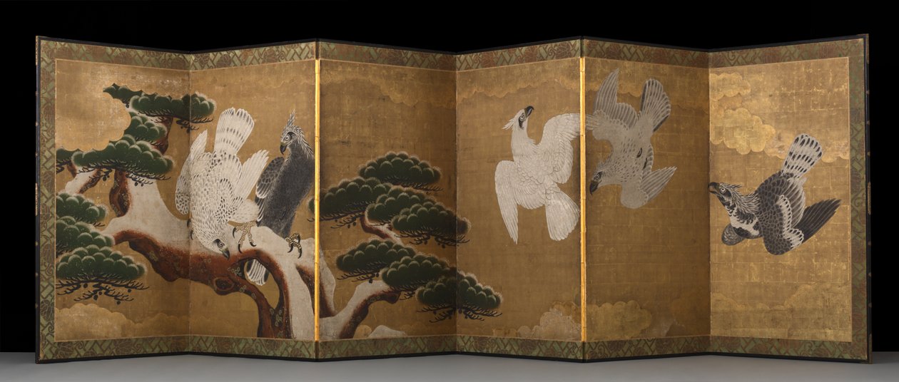 kartallar ve çam ağacı by Japanese School