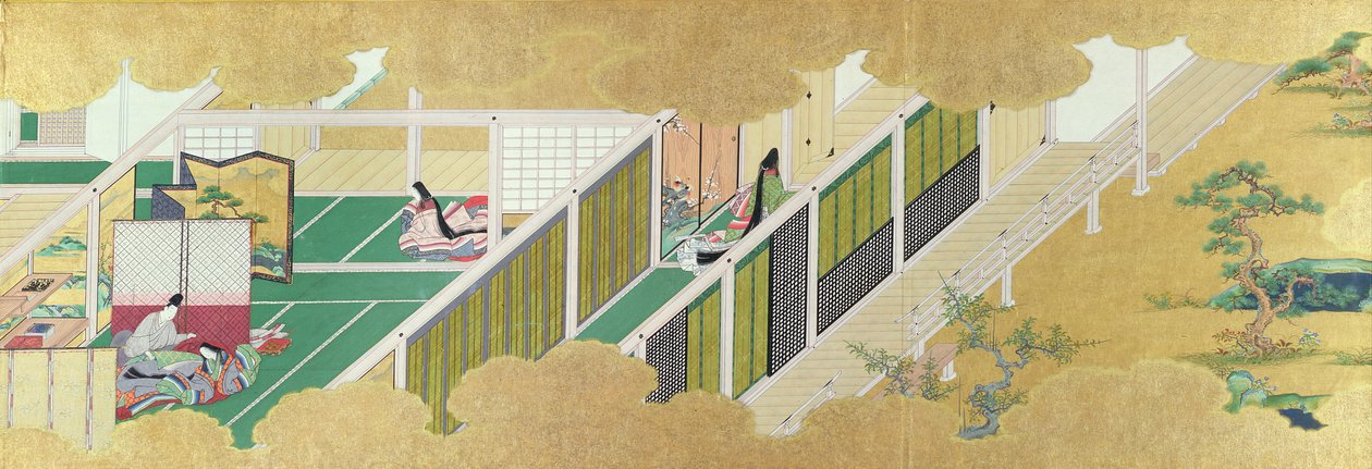 Japon iç (kaydırma boyama) by Japanese School
