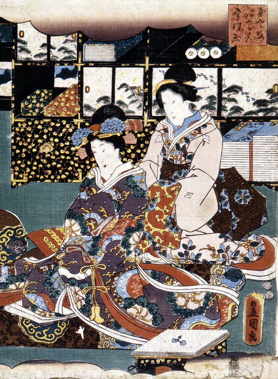 Japon baskısı: iki kadın, n.d. by Japanese School