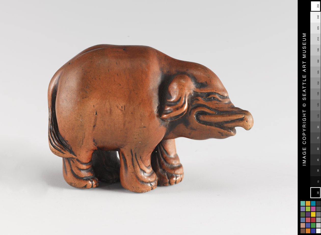 Netsuke bir fil olarak modellendi, 18.-19. yüzyıl by Japanese School