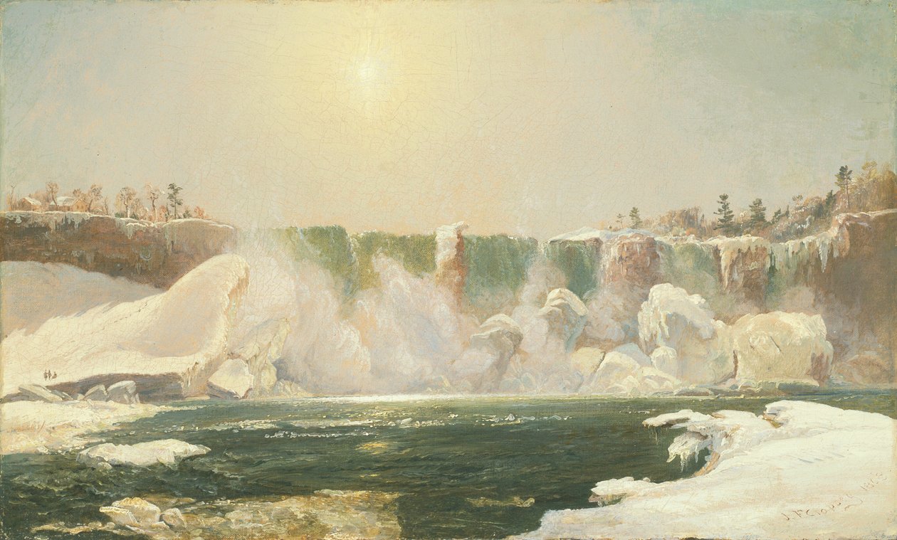 Kışın Niagara Şelalesi, 1868. by Jasper Francis Cropsey
