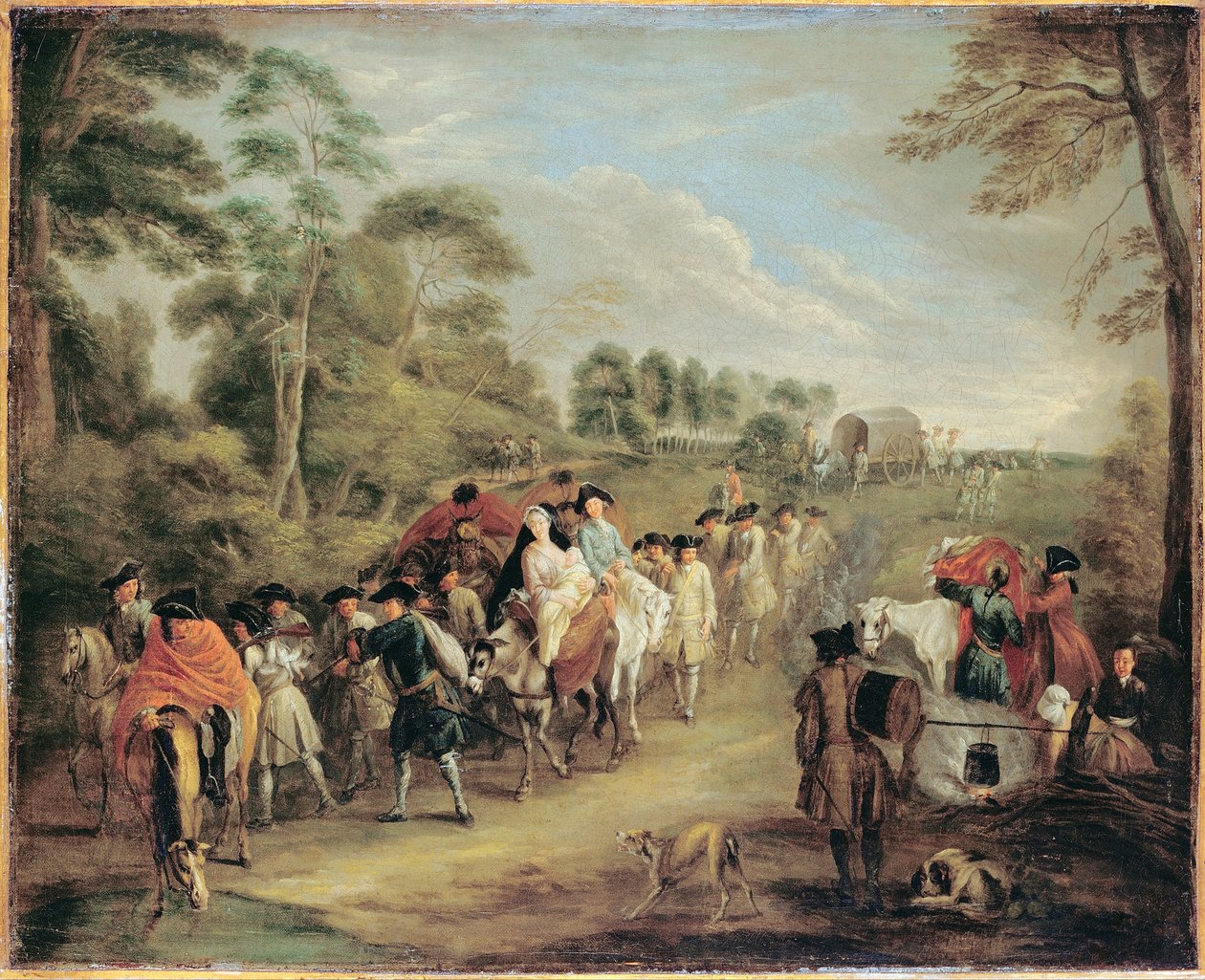 Mart ayında askerler by Jean Antoine Watteau