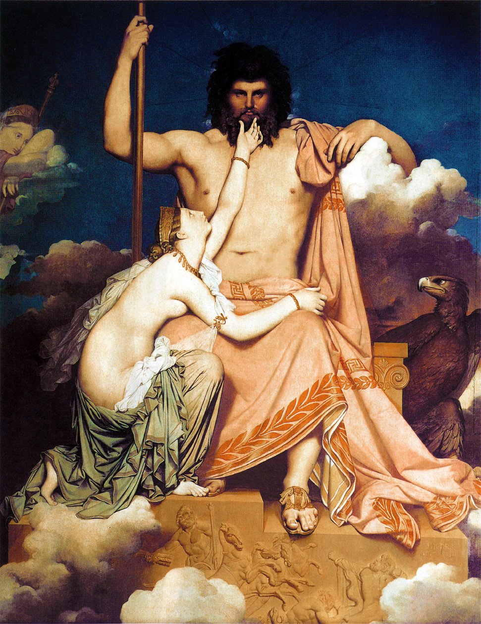 Zeus ve Thetis by Jean Auguste Dominique Ingres
