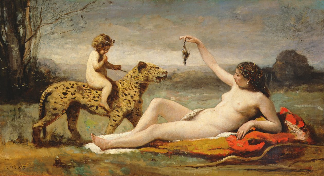 La bacchante a la pantere, 1855-60 by Jean Baptiste Camille Corot
