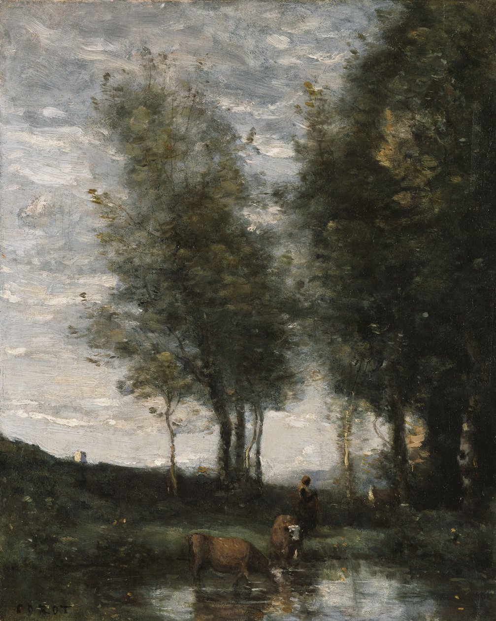 ಕೊಳ, ಕೌಹರ್ಡ್ (ಕ್ಯಾನ್ವಾಸ್ ಮೇಲೆ ಎಣ್ಣೆ) ಟರ್ಕಿ by Jean Baptiste Camille Corot