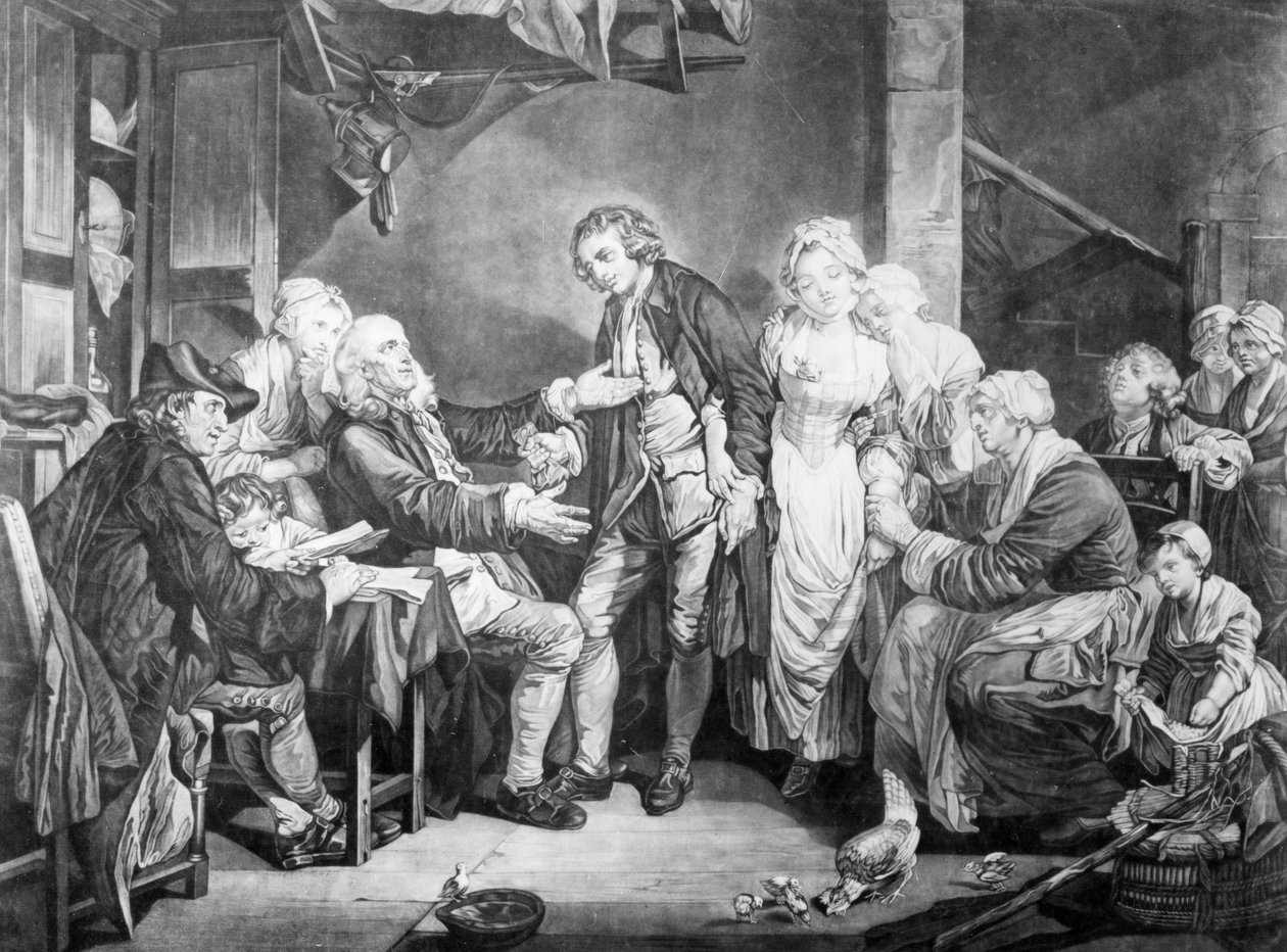 Nuptial Blessing, Samuel De Wilde tarafından kazınmış, 1777 by Jean Baptiste Greuze