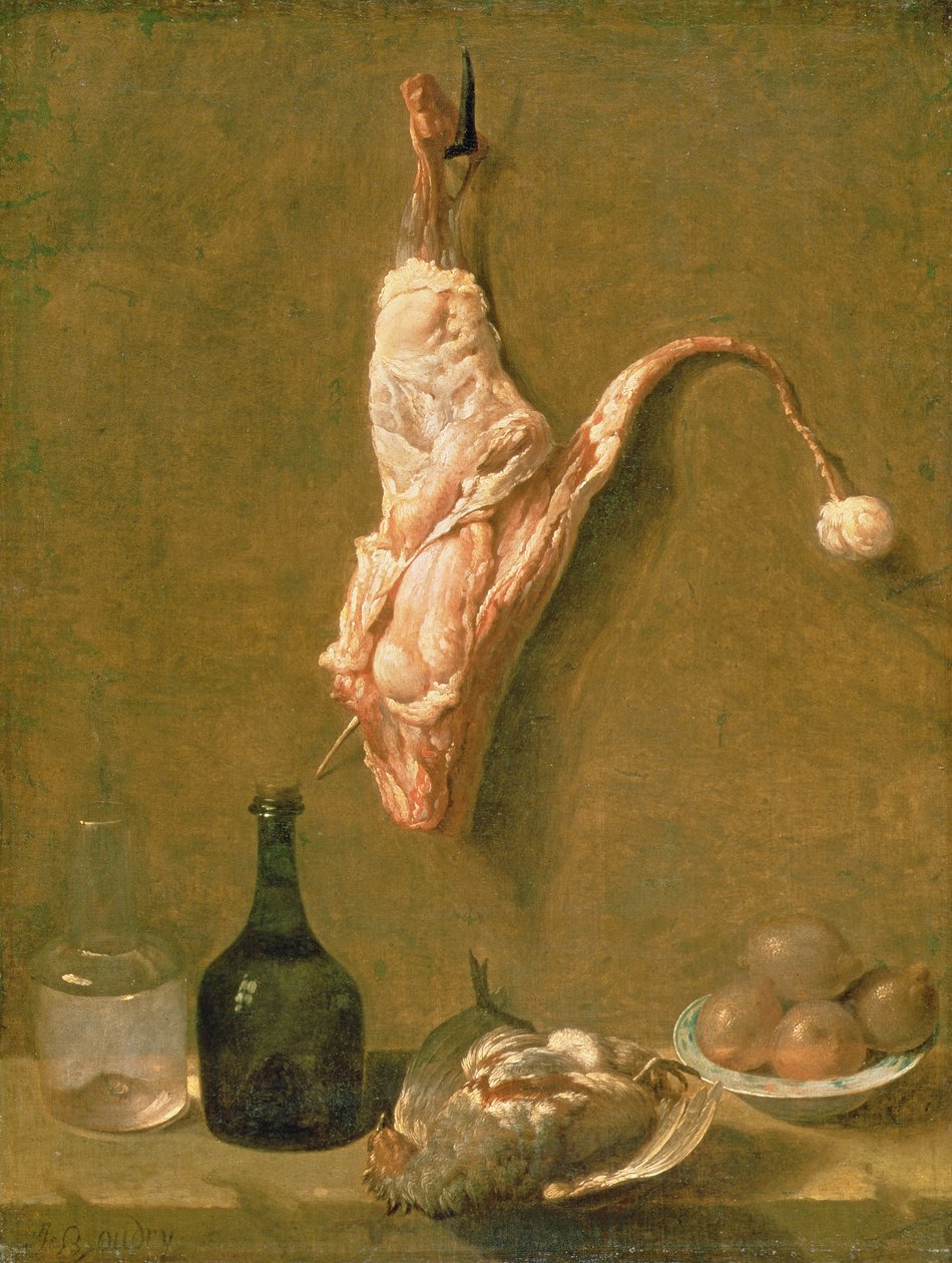 Still Life with a Leg of Veal  by Jean Baptiste Oudry