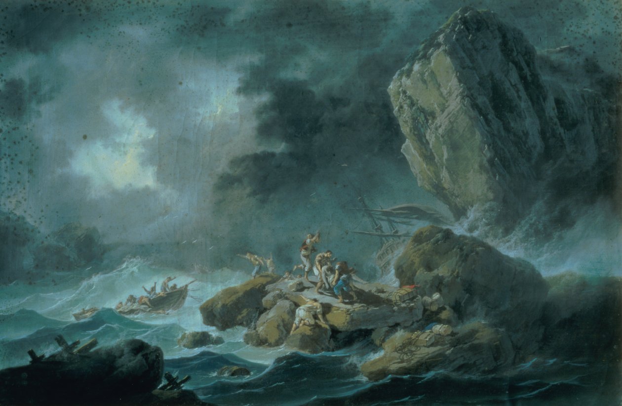 Fırtınada deniz manzarası by Jean Baptiste Pillement
