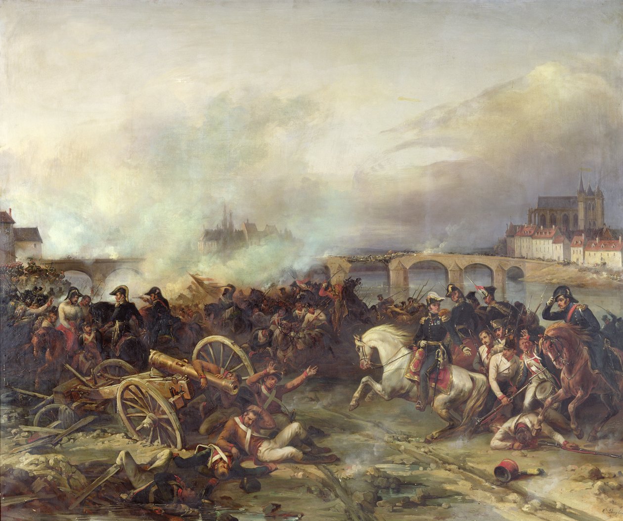 Battle of Montereau, 18th February 1814  by Jean Charles Langlois