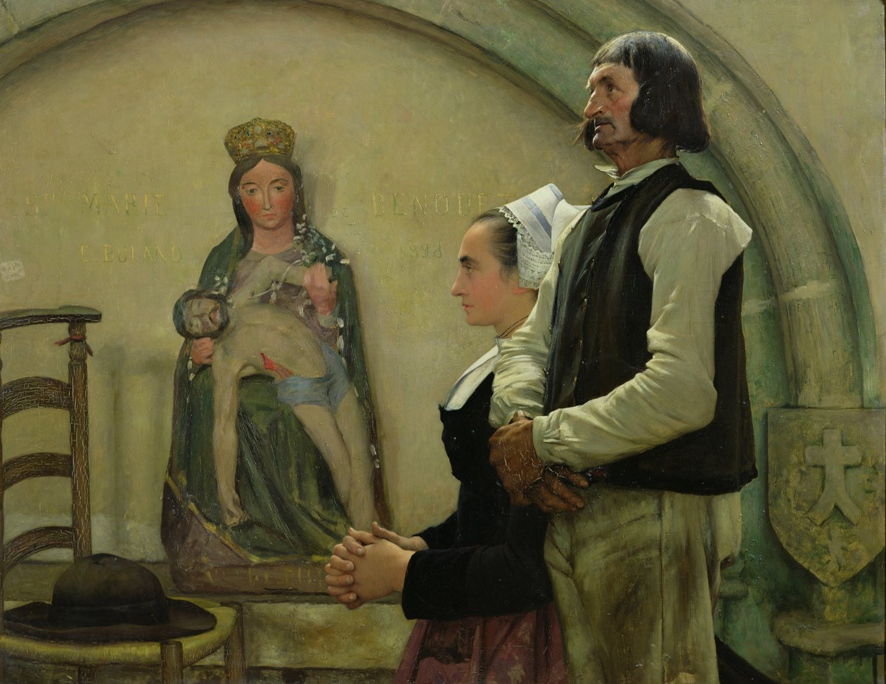 Visiting the Virgin of Benodet, 1898  by Jean Eugene Buland