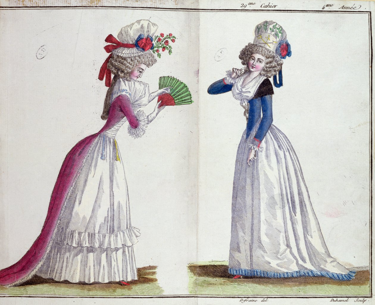Moda levha, 1789 (renkli gravür) by Jean Florent Defraine