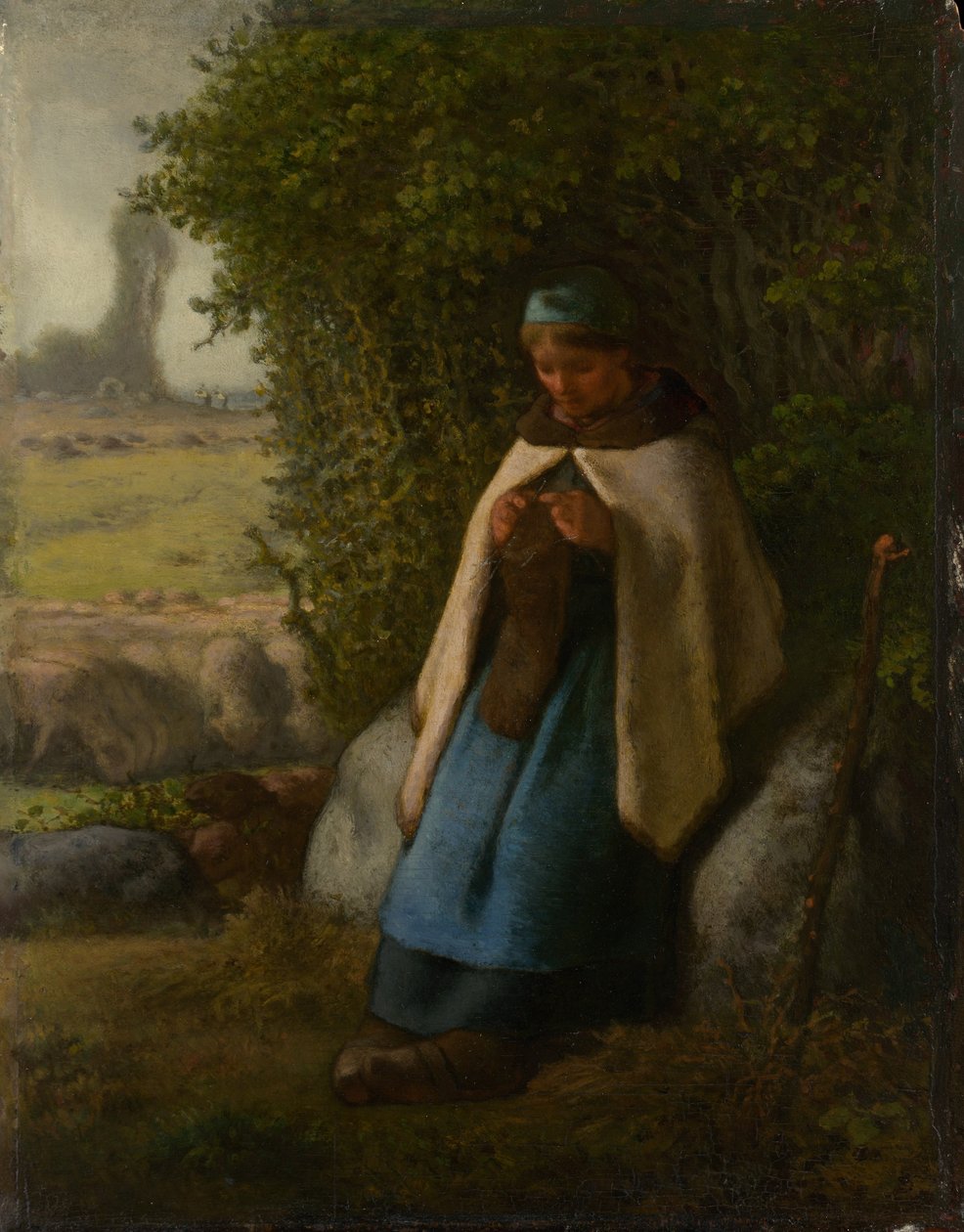 Kayanın Üzerinde Oturan Çoban by Jean Francois Millet