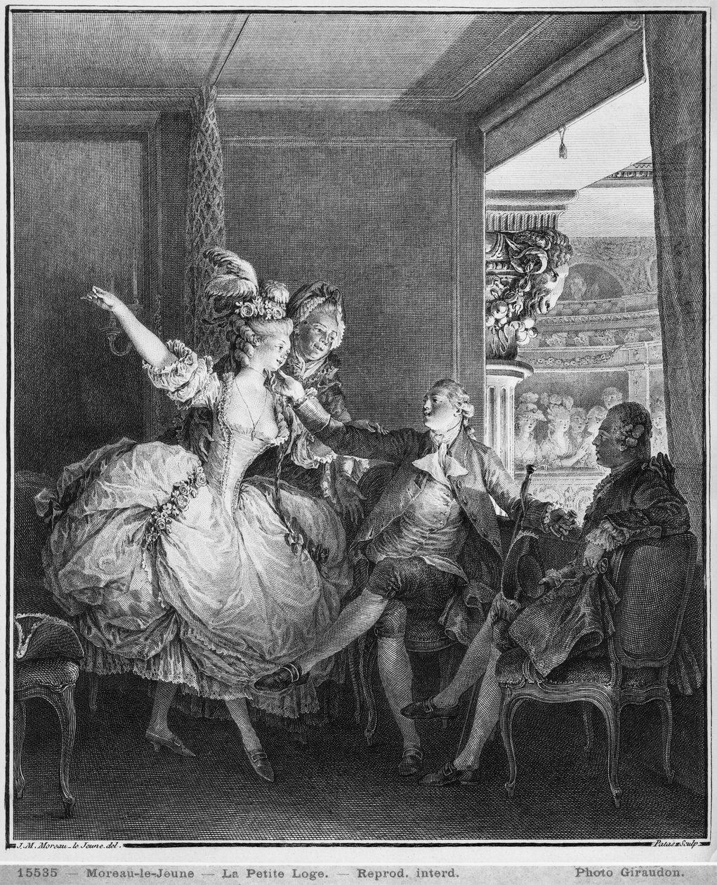 The Small Box, engraved by Charles Emmanuel Patas (1744-1802) c.1777   by Jean Michel the Younger Moreau