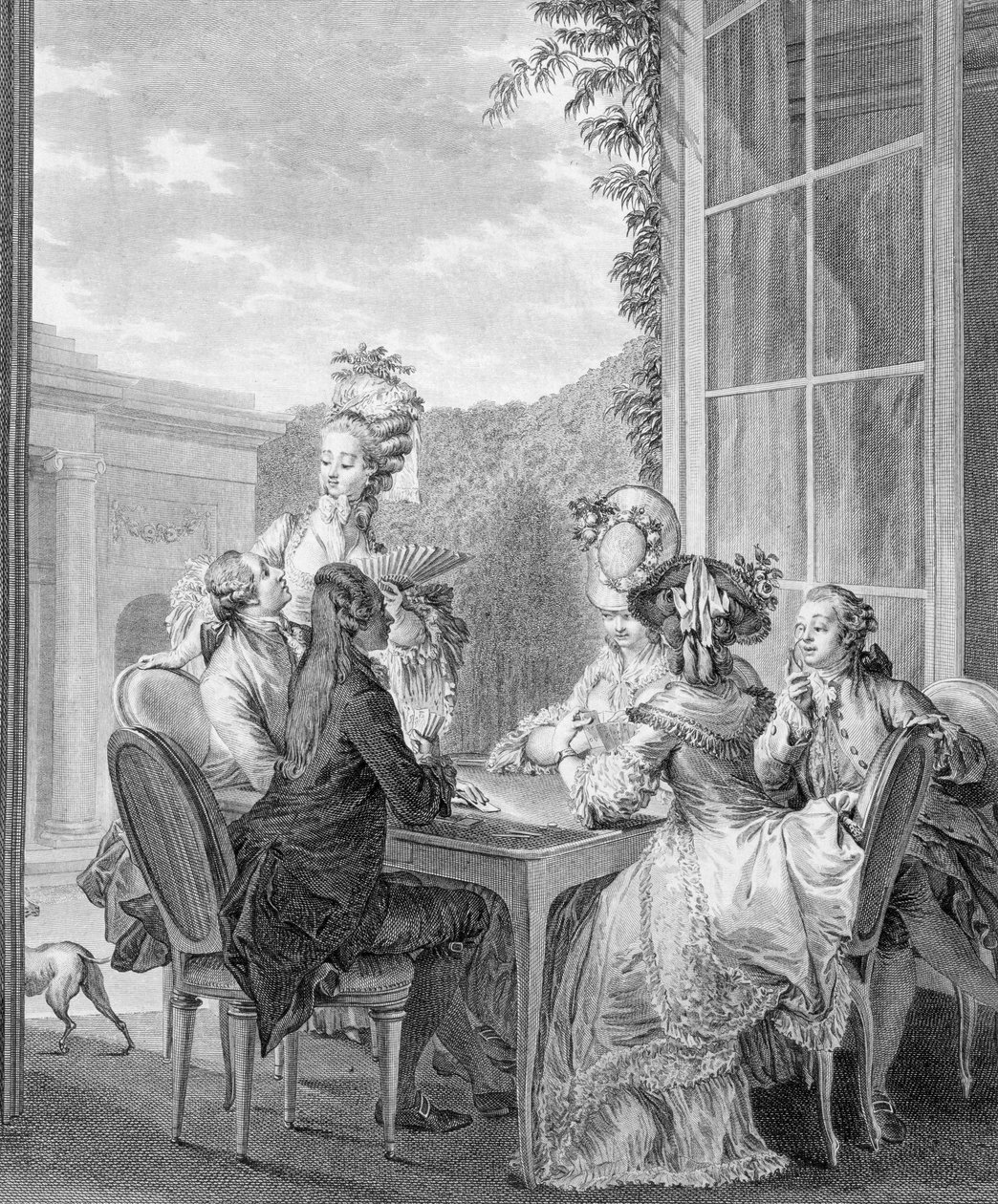 Whist Party, 1783, Jean Dambrun (1741-c.1808) tarafından kazınmış by Jean Michel the Younger Moreau