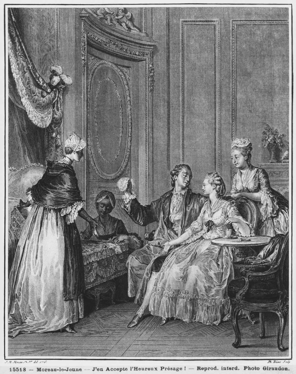İyi alâmet, Philippe Triere (1759-1815) 1776 tarafından kazınmış by Jean Michel the Younger Moreau
