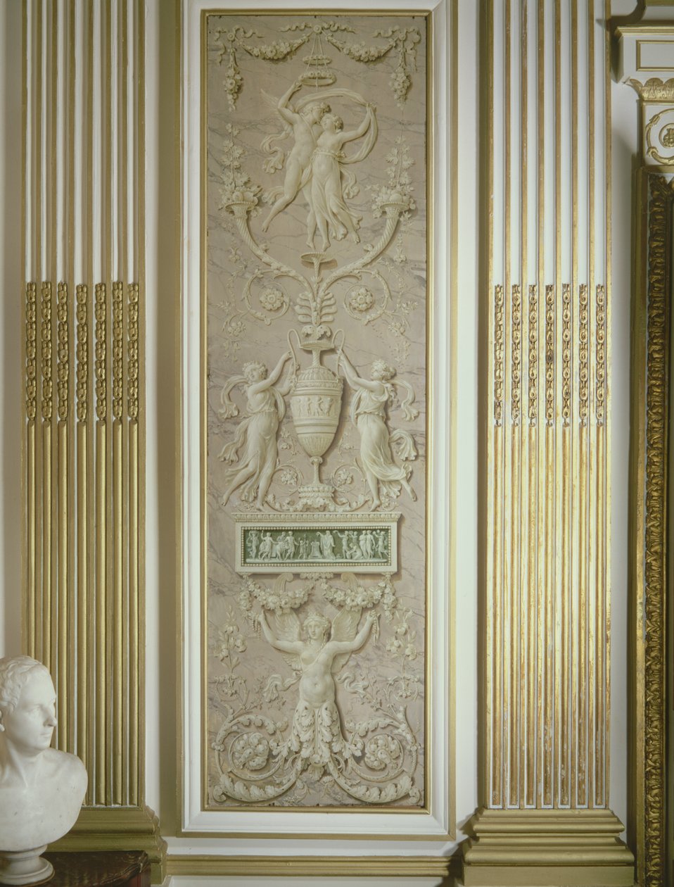 Panel of trompe loeil ornament  by Jean Simeon Rousseau