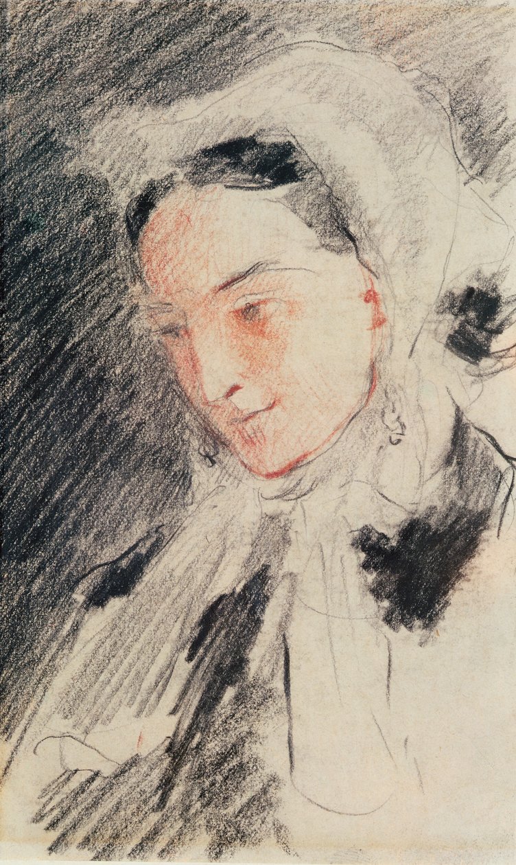 İmparatoriçe Eugenie (siyah ve kırmızı tebeşir) by Jean Baptiste Carpeaux
