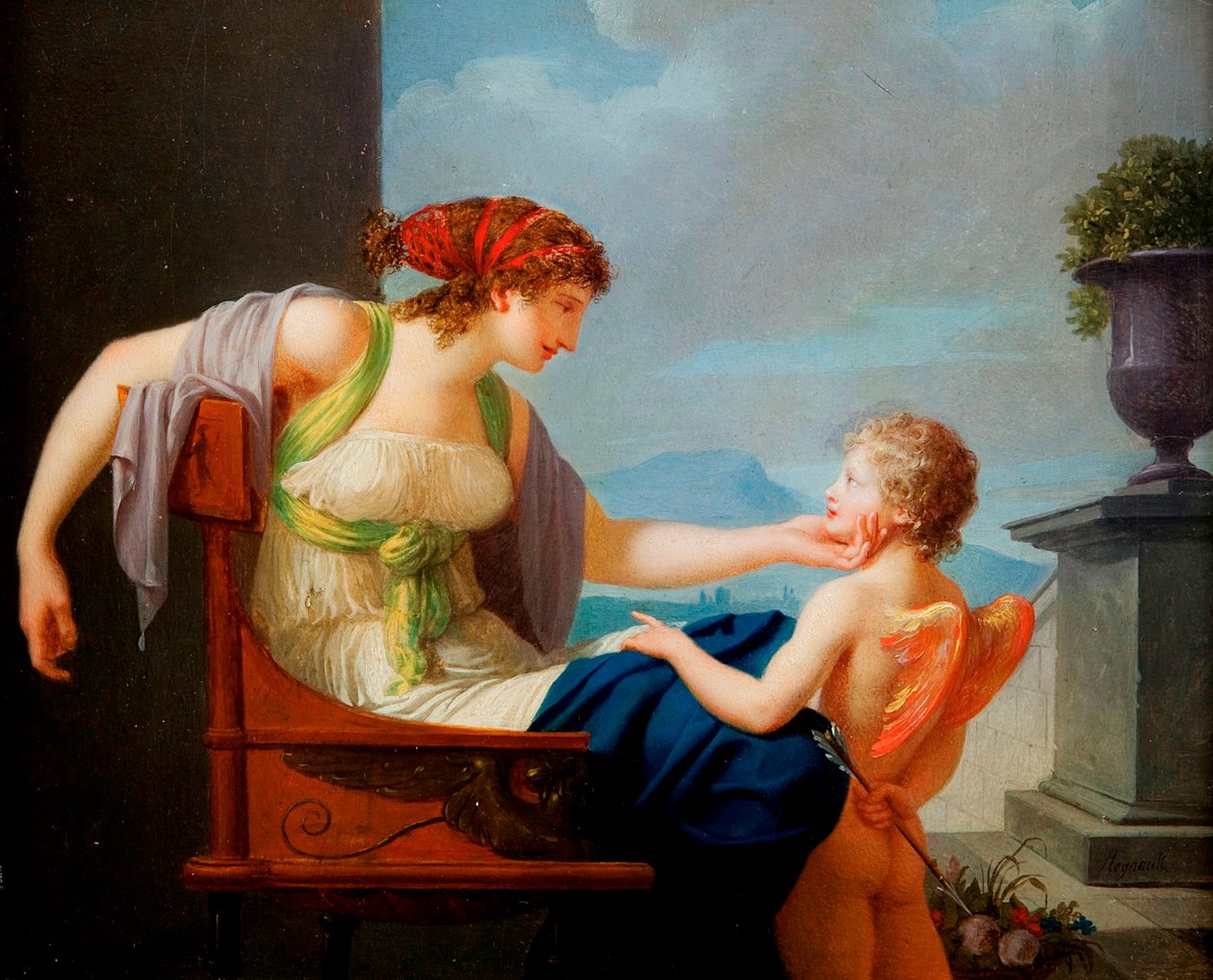 Venüs ve Aşk Tanrısı by Jean Baptiste Regnault