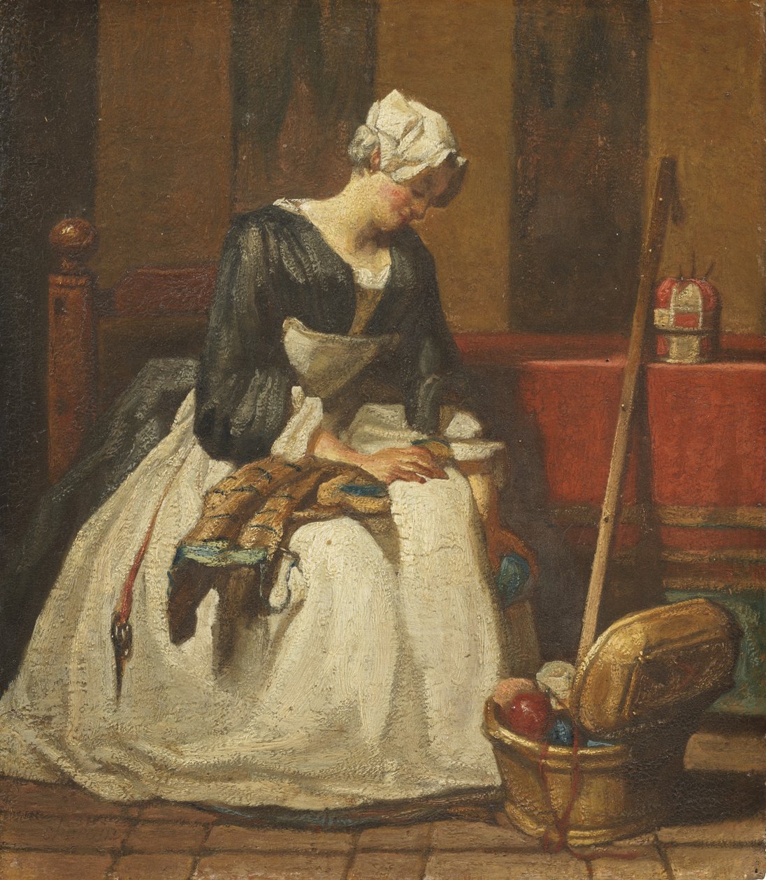 Nakışçı (meşe üzerine yağ) by Jean Baptiste Simeon Chardin