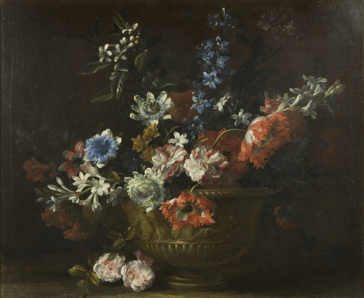 Çiçek Parçası, c.1690 (tuval üzerine yağlı boya) by Jean Baptiste Monnoyer