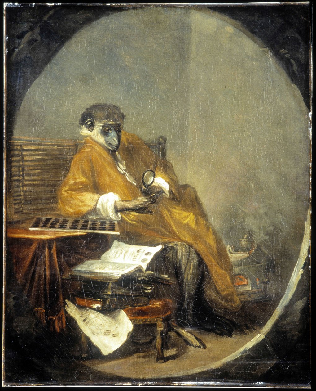 Maymun - J.B. Chardin tarafından by Jean Baptiste Simeon Chardin
