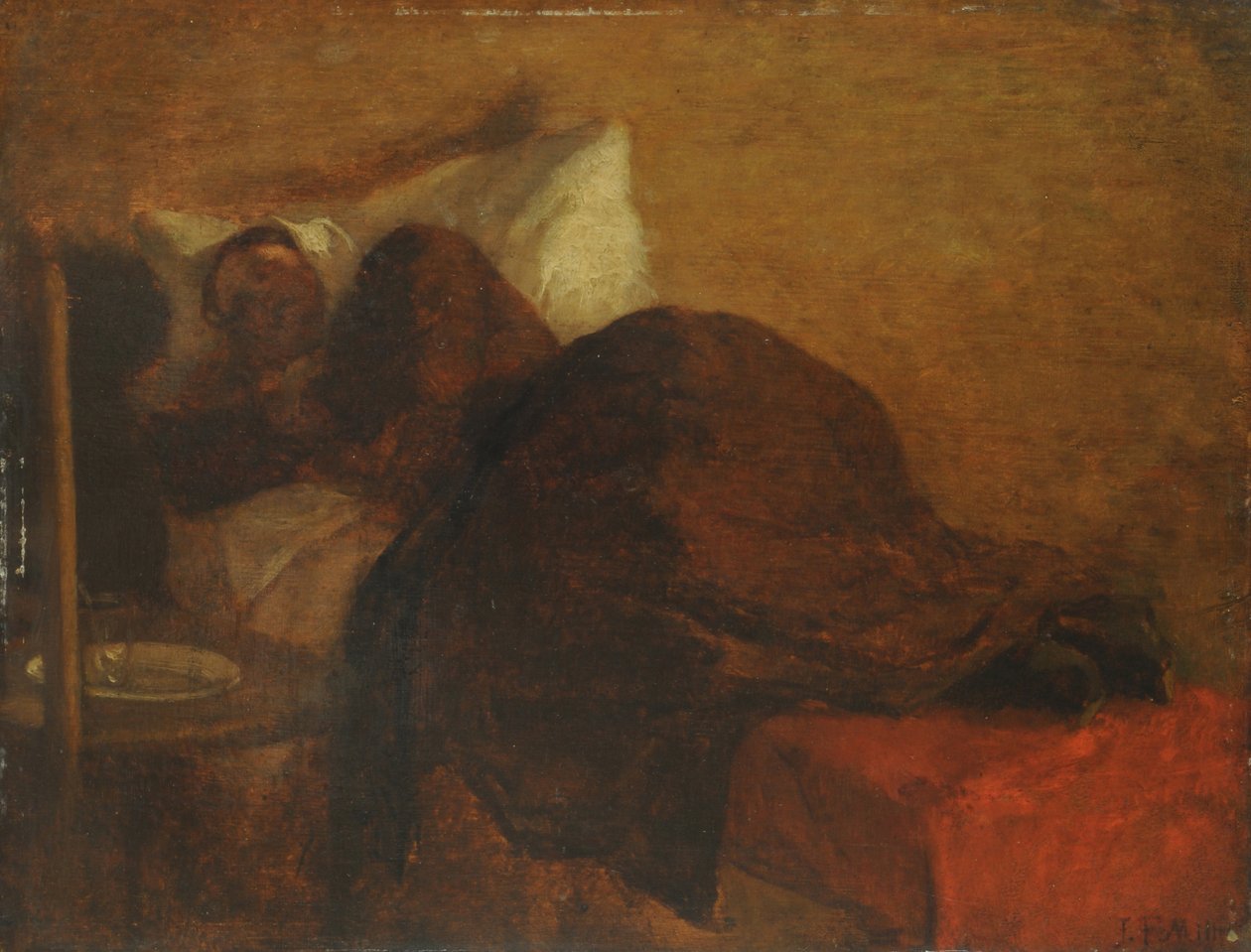 Sanatçının Karısı (panelde yağlı boya) by Jean Francois Millet