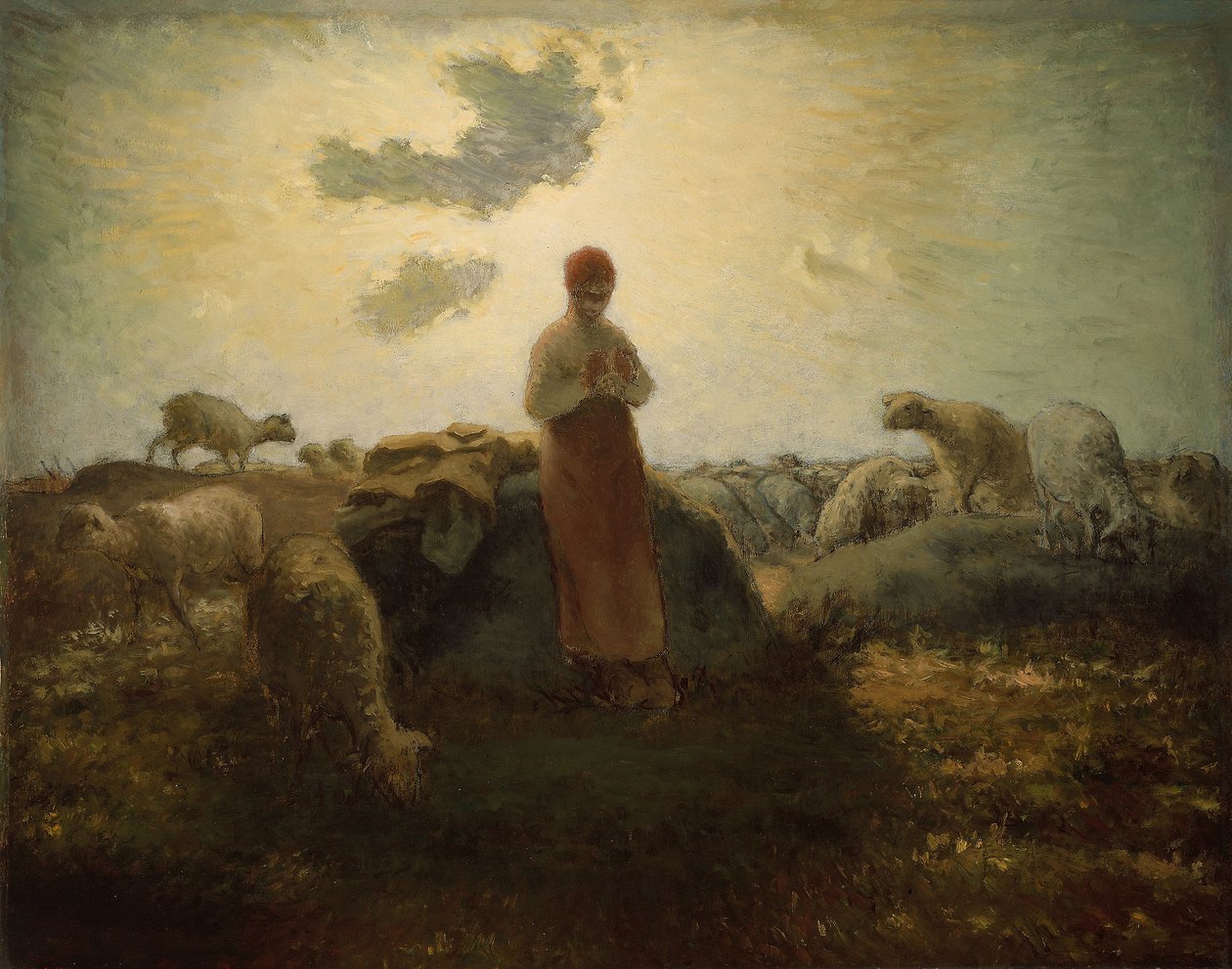 Sürünün Bekçisi by Jean Francois Millet