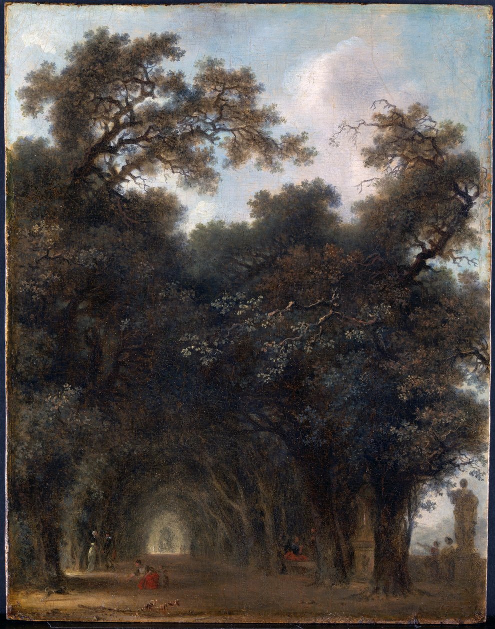 Gölgeli Bir Cadde, c. 1775, ahşap üzerine yağlı boya by Jean Honore Fragonard