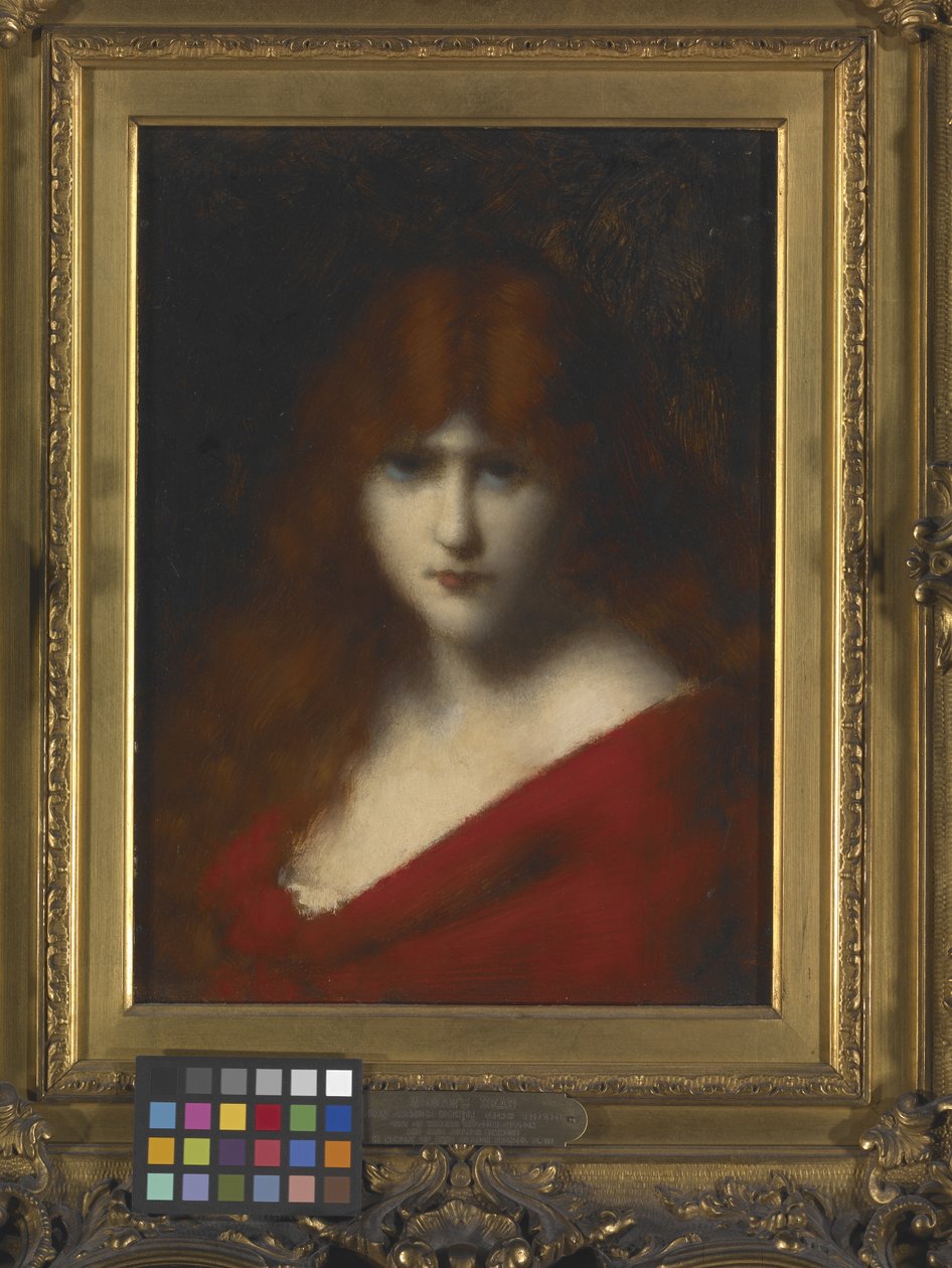 Kadın Başı (ahşap üzerine yağlıboya) by Jean Jacques Henner