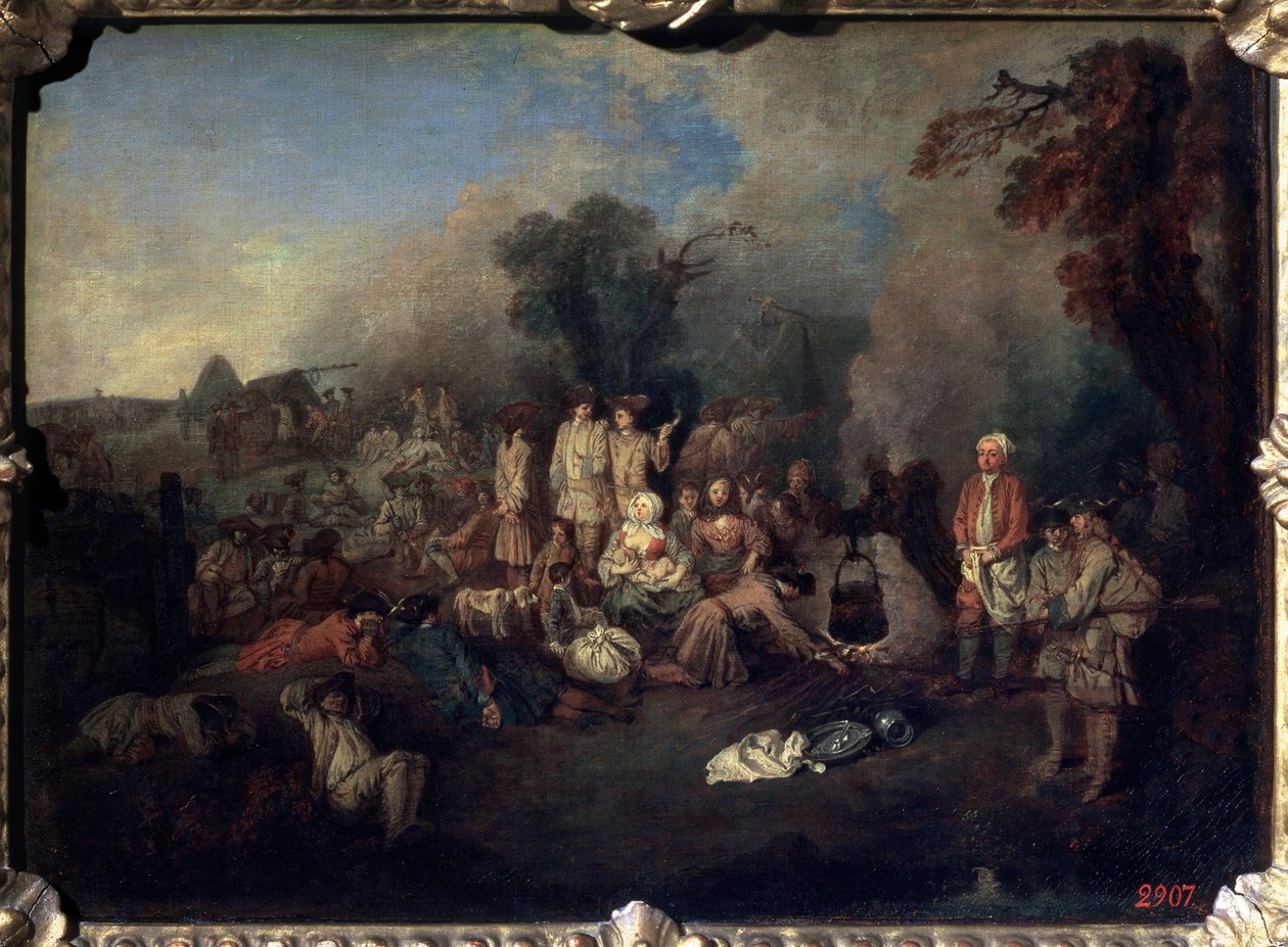 Bivouac, c1710 by Jean Antoine Watteau