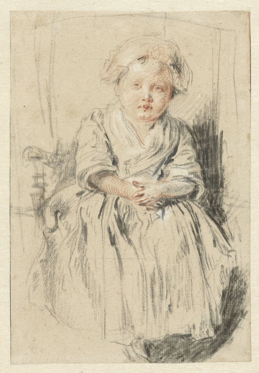 Sandalyede Oturan Çocuk by Jean Antoine Watteau