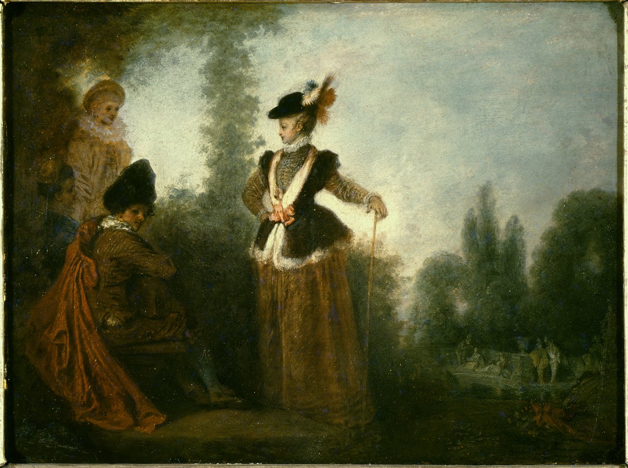 ದಿ ಅಡ್ವೆಂಚರೆಸ್, c.1712 ಟರ್ಕ್ by Jean Antoine Watteau