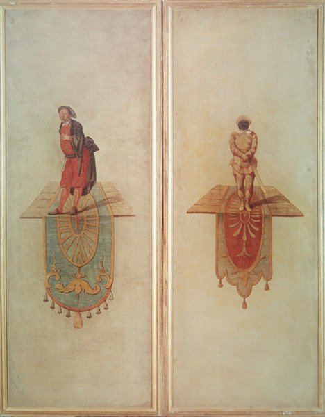 ಪ್ಯಾಂಟಲಾನ್ (ಎಡ) ಮತ್ತು ಹಾರ್ಲೆಕ್ವಿನ್ (ಬಲ) ಟರ್ಕ್ by Jean Antoine Watteau