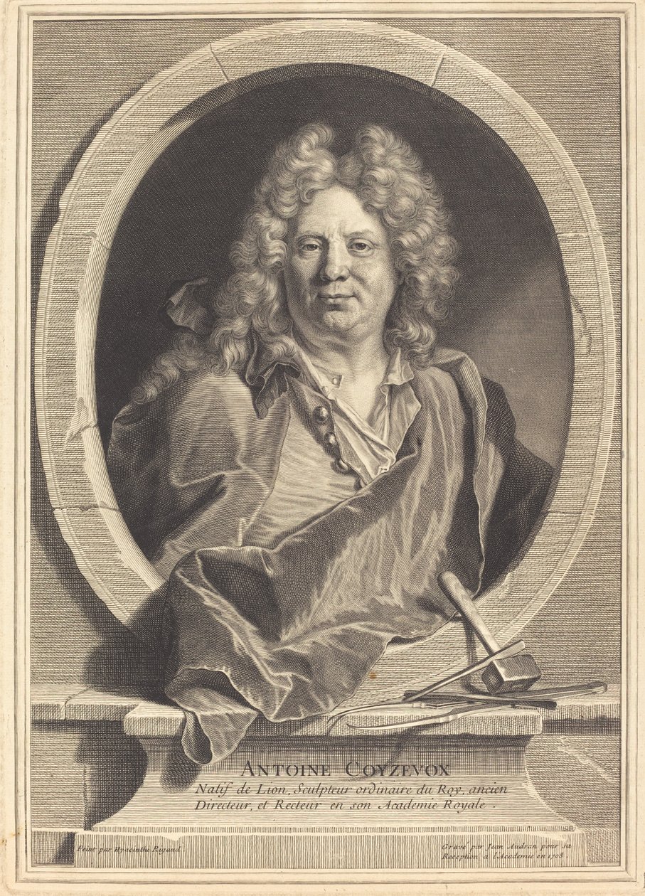 Antoine Coysevox by Jean Audran after Hyacinthe Rigaud