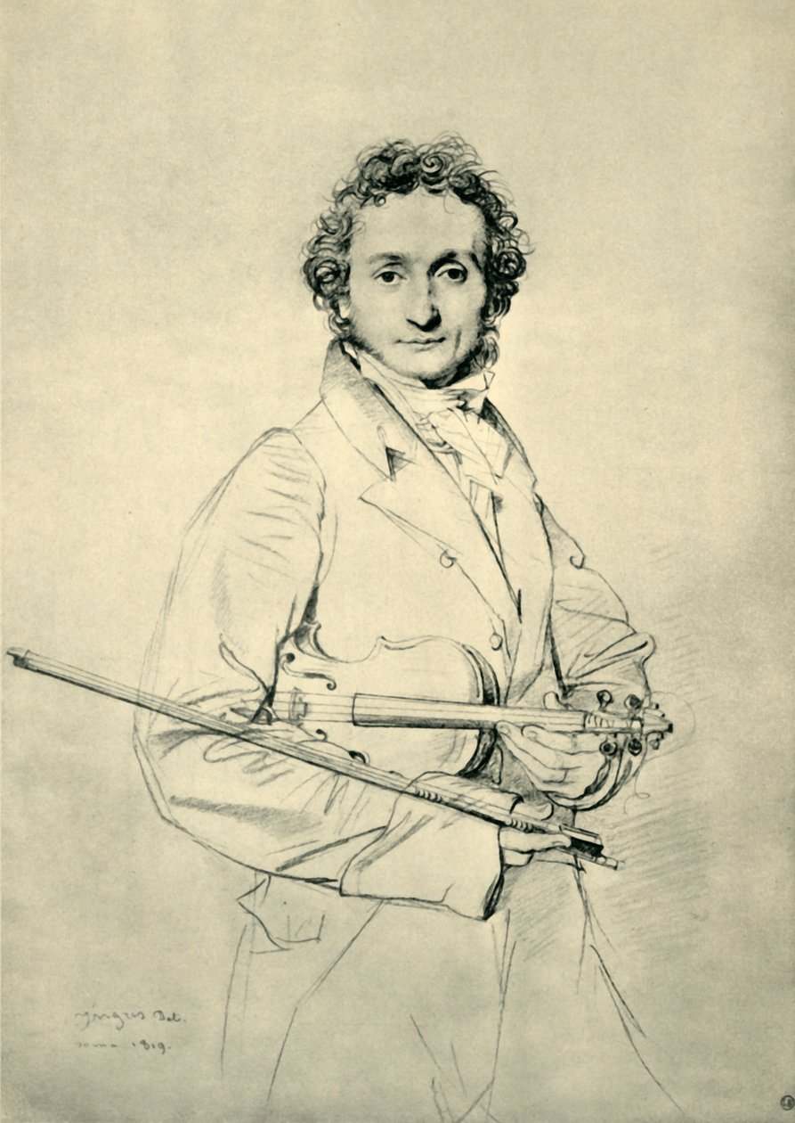 Paganini, Roma, 1819, 1943. by Jean Auguste Dominique Ingres