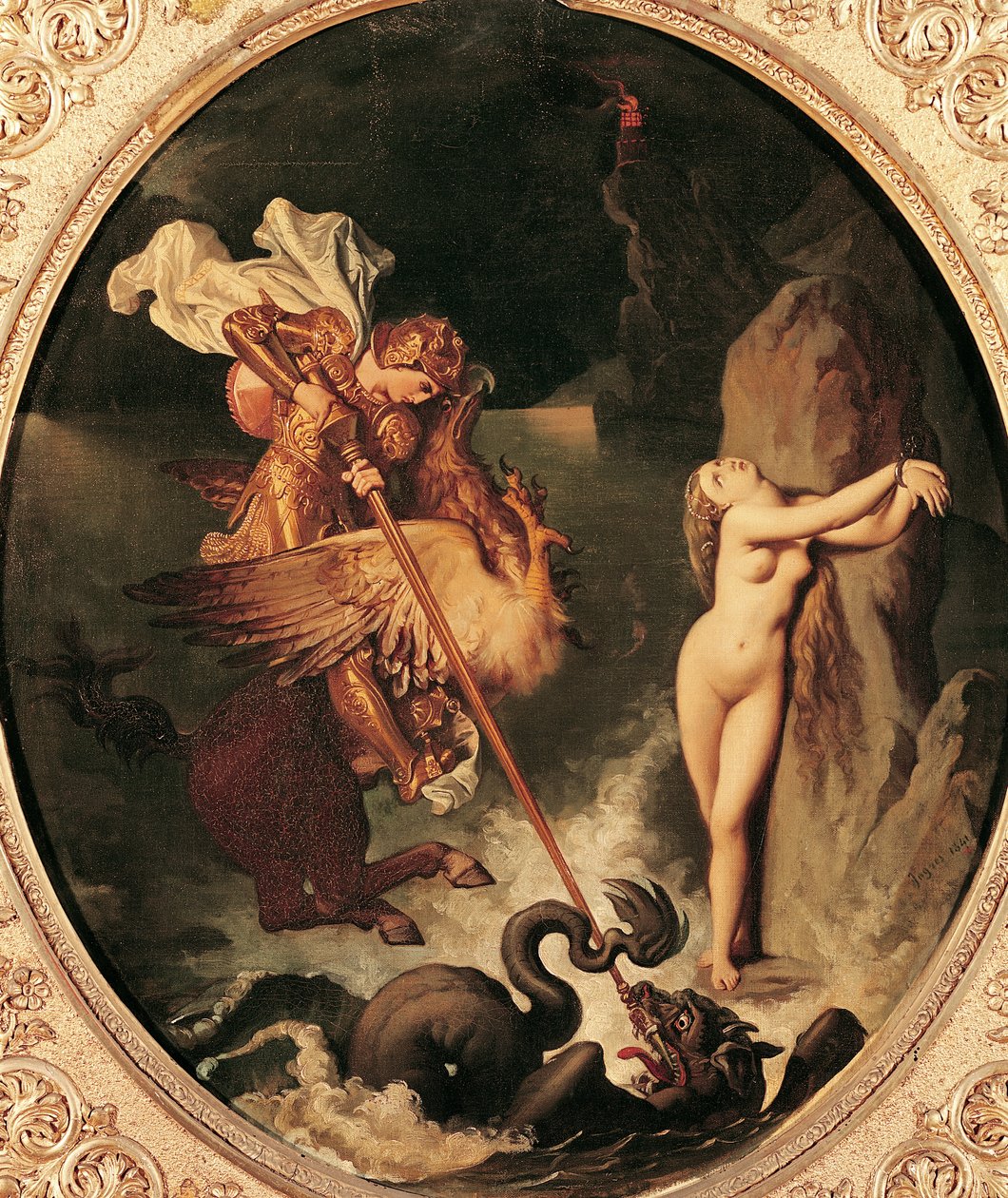 Ruggiero Angelica'yı Kurtarmak by Jean Auguste Dominique Ingres