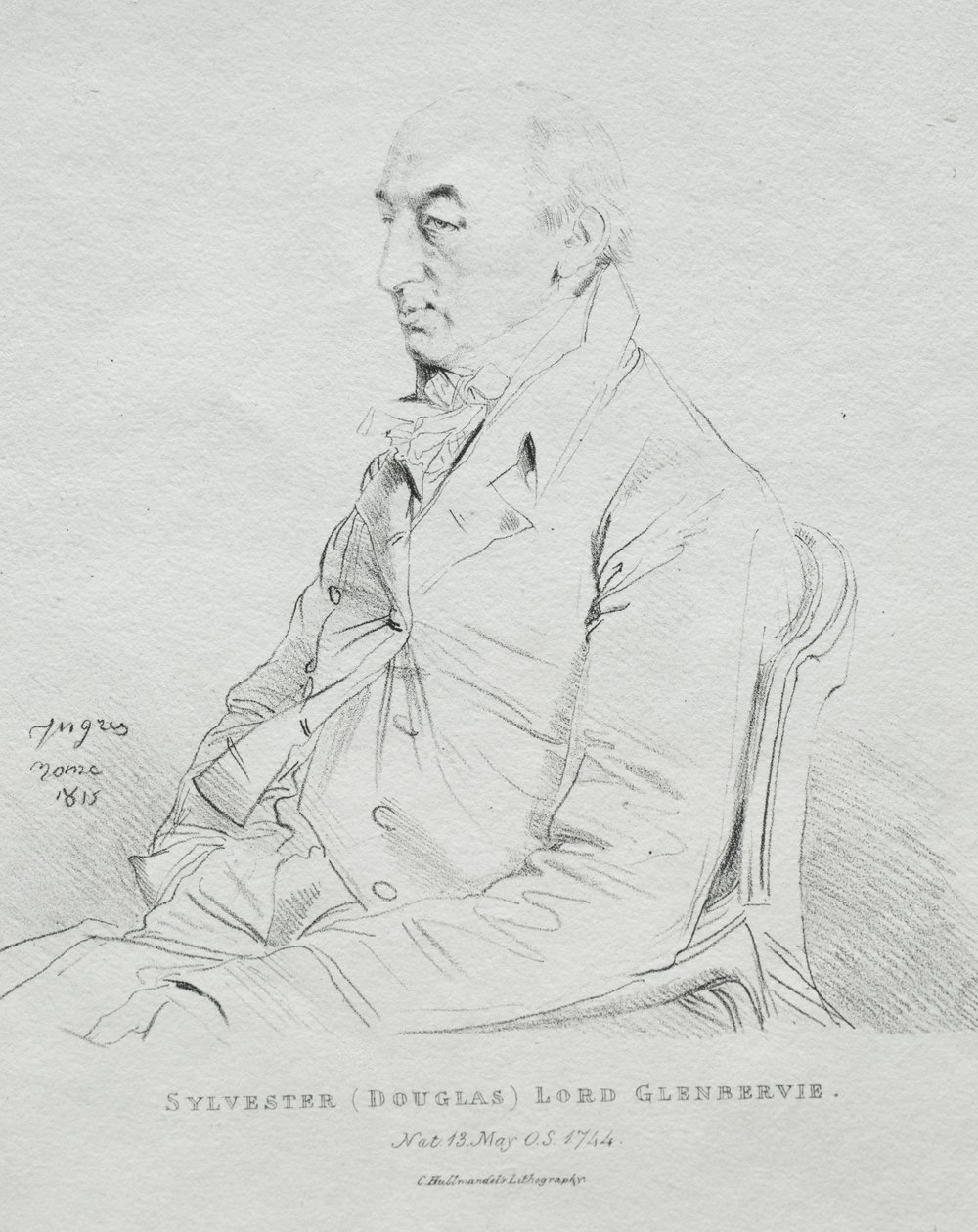 Sylvester Lord Glenbervie, 1815. by Jean Auguste Dominique Ingres