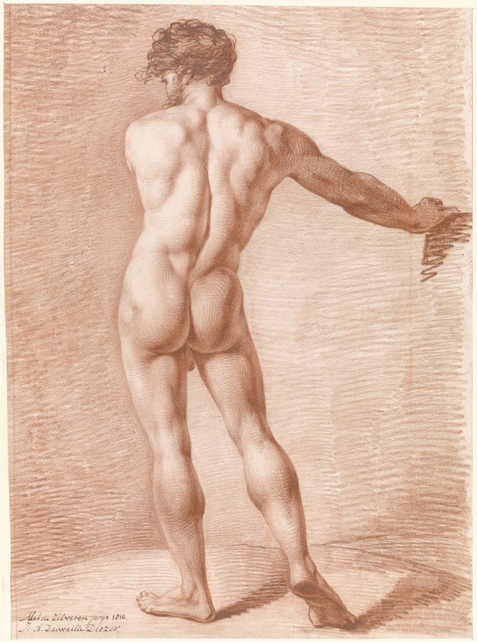 Çıplak duran figür çalışması by Jean Augustin Daiwaille