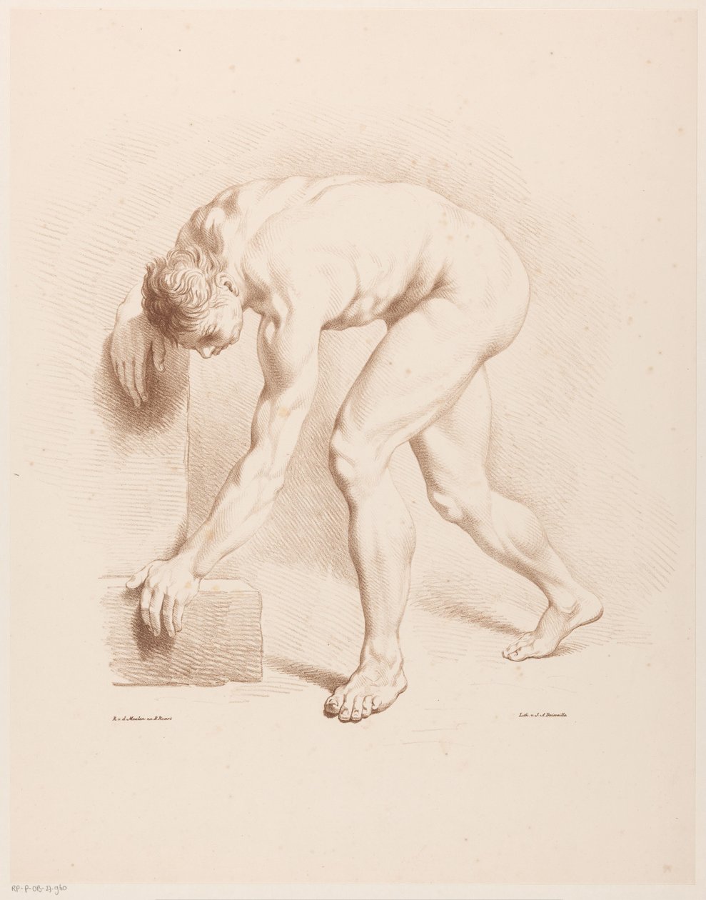 Eğri çıplak adam by Jean Augustin Daiwaille
