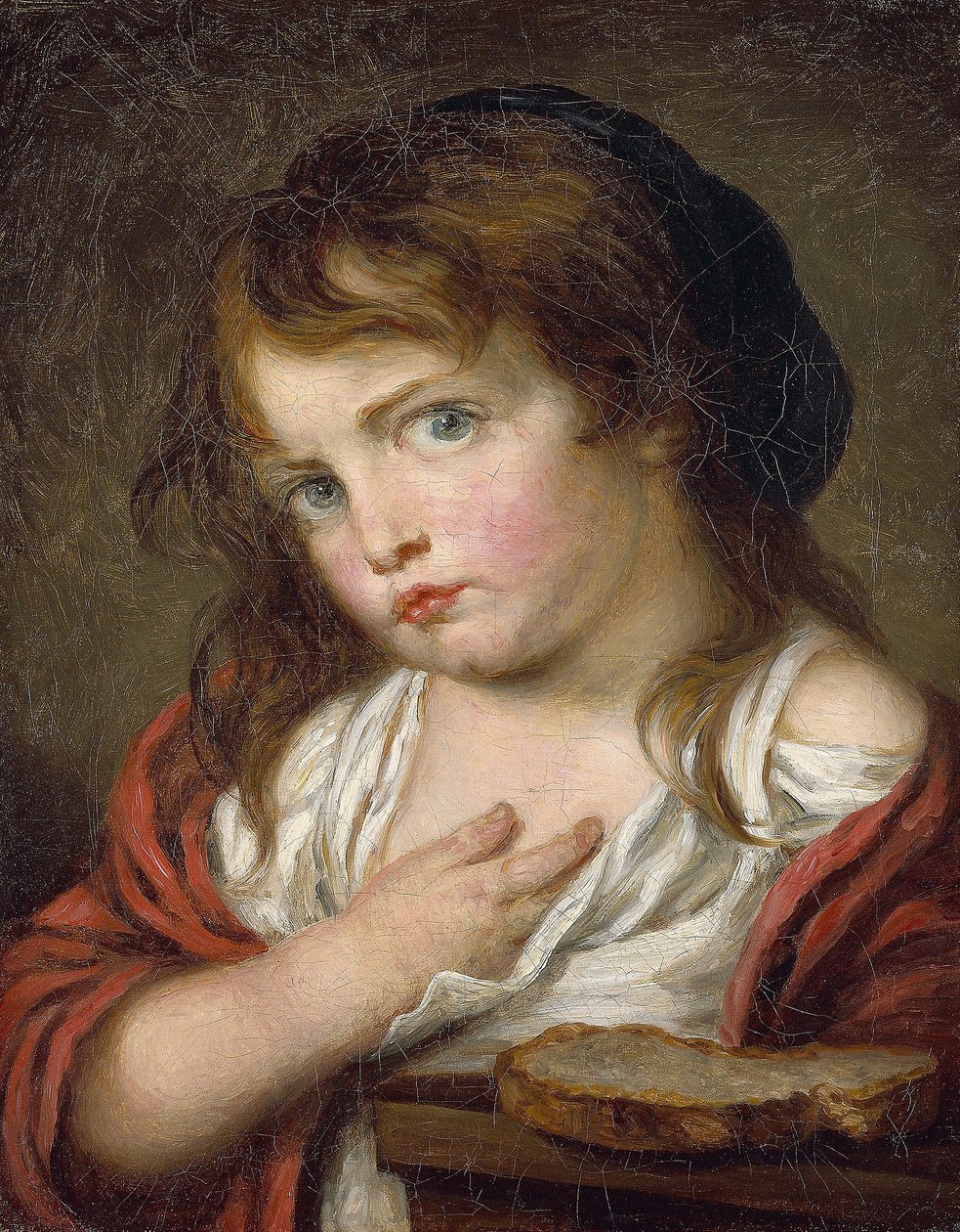 küçük kız, somurtuyor by Jean Baptiste (after) Greuze