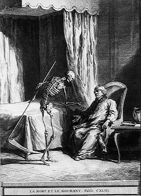 ölüm ve ölmek (gravür by Jean Baptiste (after) Oudry