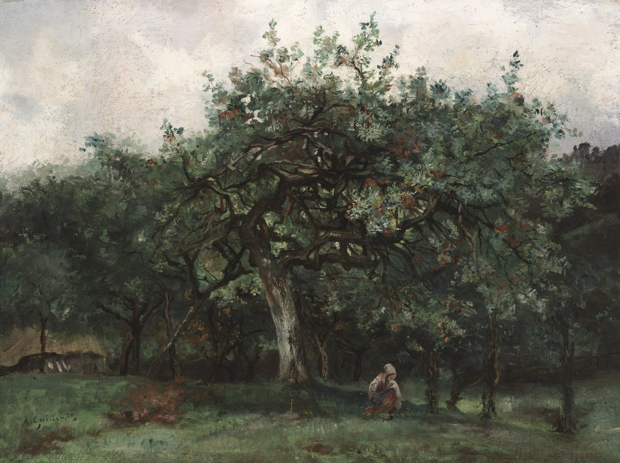 Küçük Kız ile Manzara by Jean Baptiste Antoine Guillemet