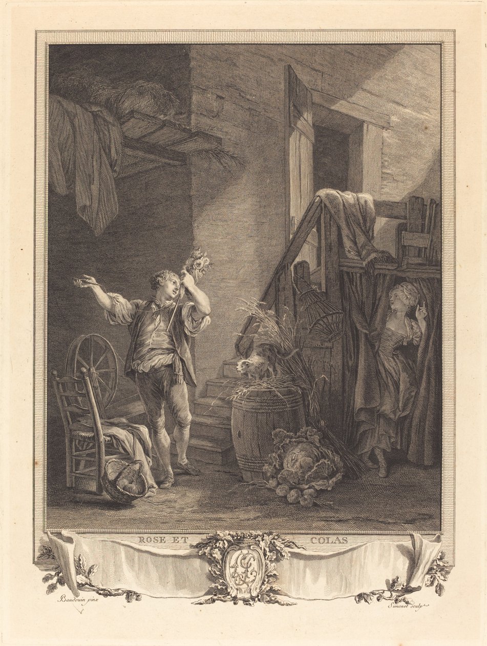 gül ve kola by Jean Baptiste Blaise Simonet after Pierre Antoine Baudouin