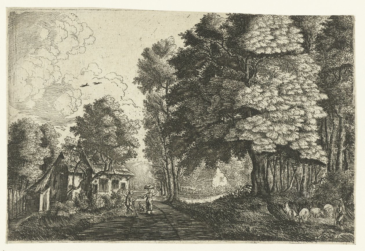 Bir orman kenarında çoban by Jean Baptiste Bonnecroy