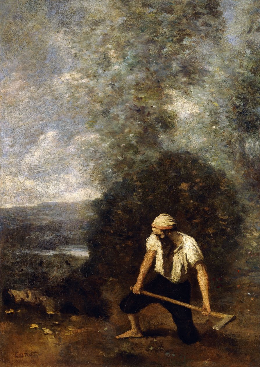 oduncu, by Jean Baptiste Camille Corot