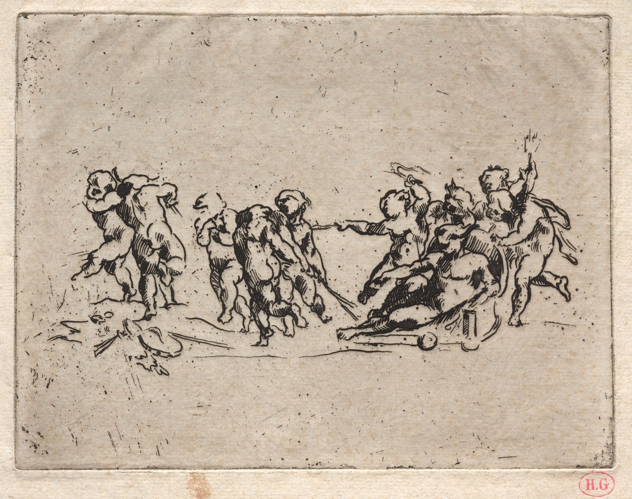 Çocuklar ve Arabalı Bacchanal. by Jean Baptiste Carpeaux