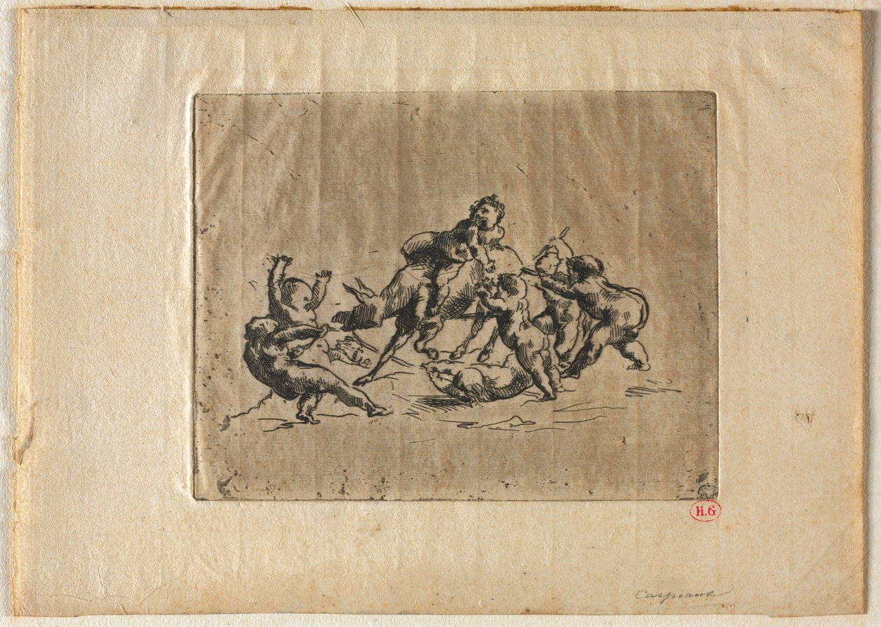 Çocuklar ve Eşek ile Bacchanal. by Jean Baptiste Carpeaux