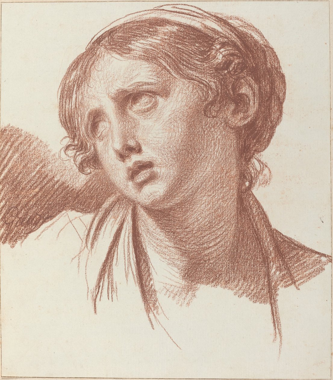 Yukarıya Bakan Genç Bir Kız by Jean Baptiste Greuze