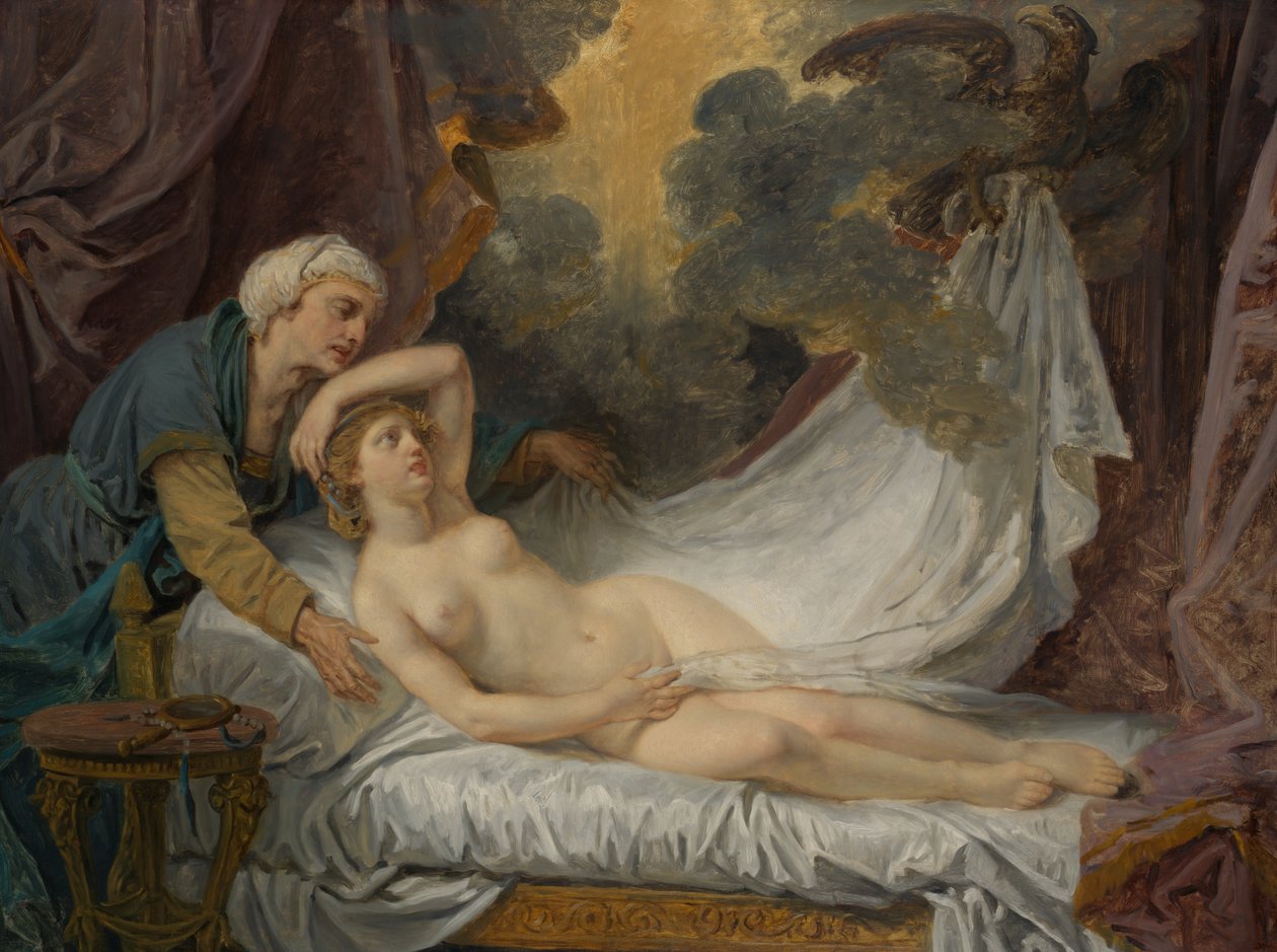 Aegina Jüpiter tarafından ziyaret edildi, yakl. 1767-69. by Jean Baptiste Greuze